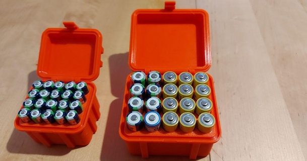 robust Box 20x aa aaa Batterien milos download frei stl Modell Printablescom 3d Modelle Hobby Macher Werkzeuge Batterie 3d print model - Mito3D