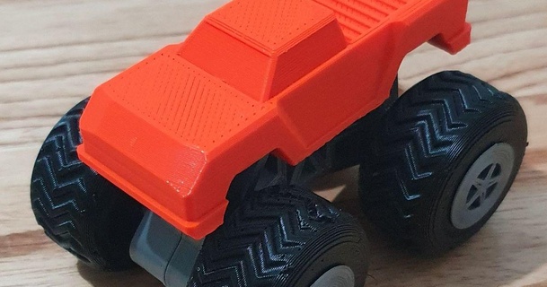 mostro camion giocattolo v2 layo3d Scarica gratuito stl modello printablescom 3d Modelli giocattoli Giochi all'aperto customhotwheels hotwheels Monster Truck 3d print model - Mito3D