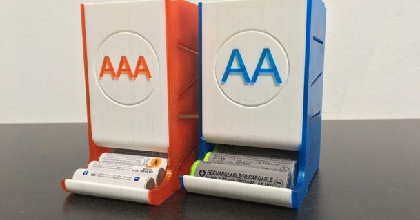 verbessert Batterie Spender Herstellung Steve download frei stl Modell Printablescom 3d Modelle Hobby Macher Veranstalter aaabattery aabattery Batteriehalter Batteriespeicher 3d print model - Mito3D
