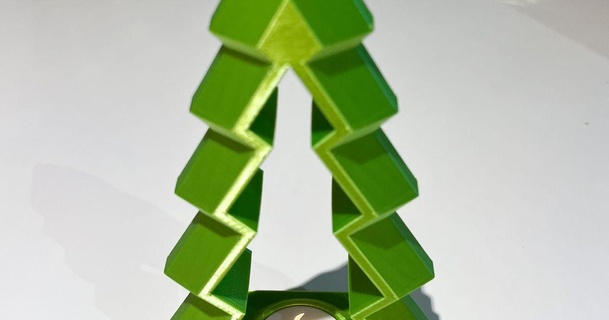 modern xmas tree 2021 - tealight holder ir blinx download free stl model printablescom 3d models seasonal designs winter & christmas year's christmastree 3d print model - Mito3D