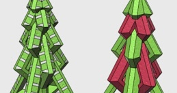 modern xmas tree - dual colour ir blinx download free stl model printablescom 3d models seasonal designs winter & christmas year's christmastree 3d print model - Mito3D