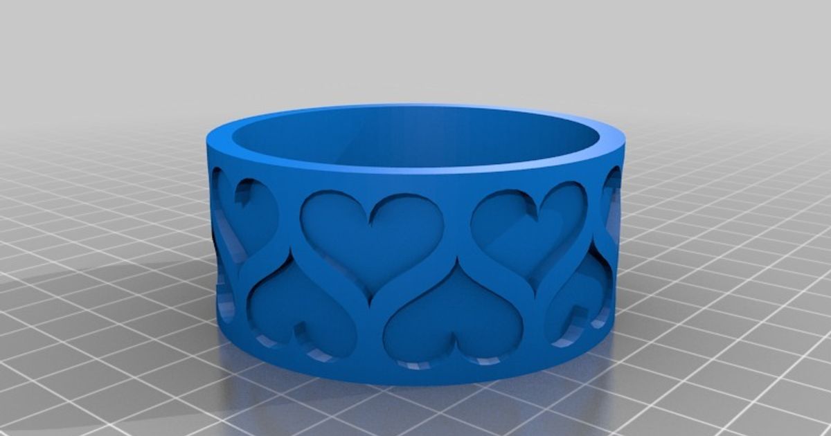 Bezier coração pulseira 60mm esposa smuk3d baixar livre stl modelo printablescom 3d modelos moda acessórios bracelete 3D print model - Mito3D