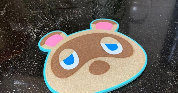 animal crossing - tom nook coaster keith chong download free stl model printablescom 3d models household house equipment animalcrossing tomnook 3d print model - Mito3D