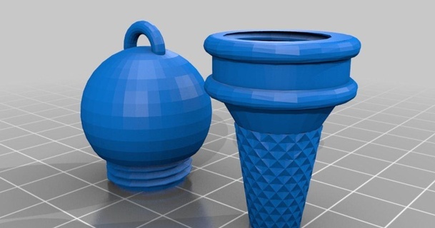 ice cream cone screw container mohanmaker download free stl model printablescom 3d models art & design 2d plates logos 3d print model - Mito3D