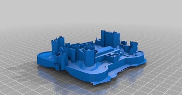Caerphilly Schloss xartle download frei stl Modell Printablescom 3d Modelle Welt scannt Architektur Stadtplanung 3d print model - Mito3D