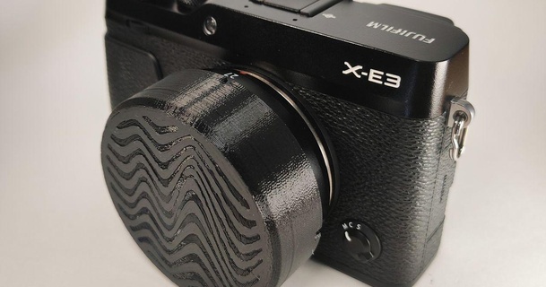 fujifilm 27mm lente boné sapo baixar livre stl modelo printablescom 3d modelos aparelhos foto vídeo Câmera Fuji tampa 3d print model - Mito3D