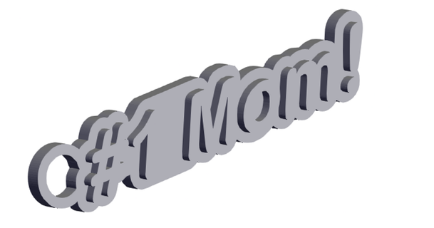 1 mom keychain eli's 3d printing designing download free stl model printablescom models art & design designs keychains mothersday mothersdaygift tutorial 3d print model - Mito3D