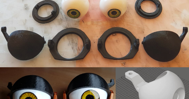 movable puppet eye eyelid tioh download free stl model printablescom 3d models hobby & makers rc robotics animatronic animatroniceye eyeball 3d print model - Mito3D
