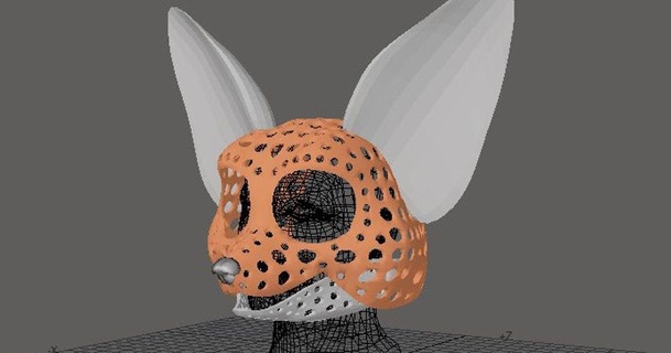 fursuit- puppet-head base - version 67 fennec tioh download free stl model printablescom 3d models costumes & accessories cosplay general animal anthro anthropomorphic costume 3d print model - Mito3D