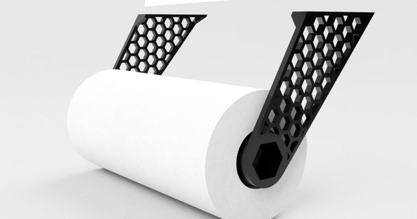 hexagonal papel toalla soporte Luke's 3d descargar gratis stl modelo imprimiblescom modelos casa cocina Arte diseño hexágono 3d print model - Mito3D