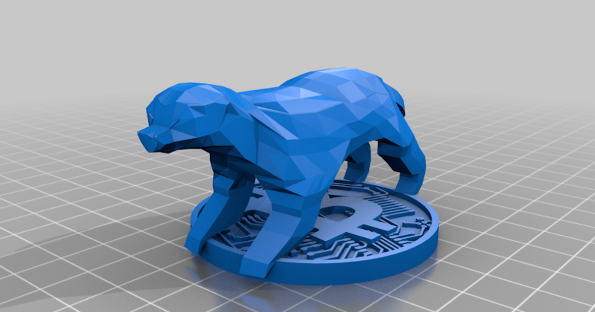 poli mel texugo dual extrusão Jonathan levi baixar livre stl modelo printablescom 3d modelos arte Projeto esculturas animal bitcoin estátua 3D print model - Mito3D