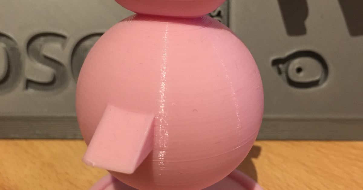 pinguim rosa figura lasanha baixar livre stl modelo printablescom 3d modelos impressoras acessórios pássaro fofa Rosa 3D print model - Mito3D