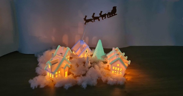 christmas willage wilko slo download free stl model printablescom 3d models seasonal designs winter & year's christmass deer house santa snow 3d print model - Mito3D