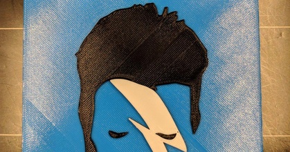 Mehrfarbig David Bowie drucken Single Extruder Drucker download frei stl Modell Printablescom 3d Modelle Kunst Design 2d Platten Logos davidbowie Einzelextruder 3d print model - Mito3D