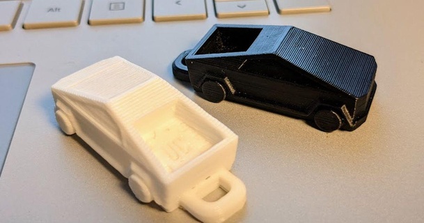 mini cybertruck clé bague Bryce Cron Télécharger libre stl modèle imprimablescom 3d modèles jouets Jeux porte clés tesla 3d print model - Mito3D