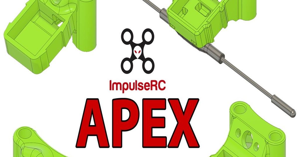 impulserc apex antenna mount + gps m8n crossfire ps915 download free stl model printablescom 3d models hobby & makers rc robotics drones impulsercapex 3D print model - Mito3D