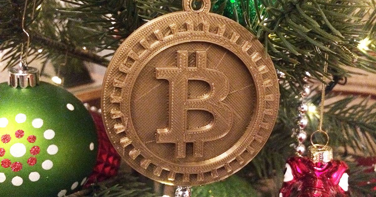 bitcoin Navidad percha kari abogado descargar gratis stl modelo imprimiblescom 3d modelos estacional diseños invierno años chuchería blockchain adorno navideño 3D print model - Mito3D