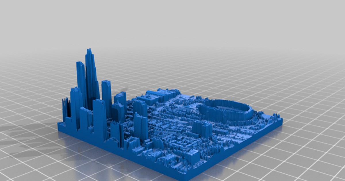 Chicago lidar dados ramcin baixar livre stl modelo printablescom 3d modelos passatempo fabricantes Ideias cidade paisagem urbana 3D print model - Mito3D