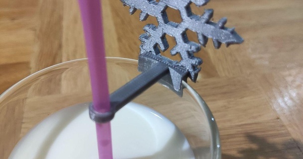 glass snowflake addon straw holder maty flek download free stl model printablescom 3d models seasonal designs winter & christmas year's cup decoration drinkingstraw easy 3d print model - Mito3D