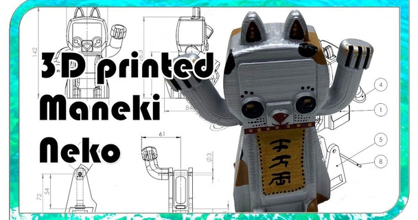 funcionando 3d impresso Maneki neko discordo baixar livre stl modelo printablescom modelos passatempo fabricantes eletrônicos gato sortudo amuleto sorte Neko 3d print model - Mito3D