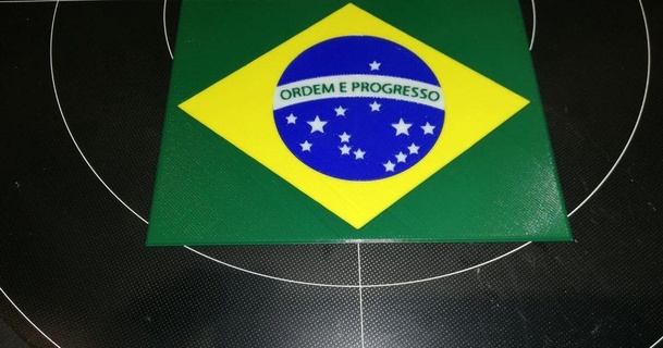 brasile bandiera multi Materiale totalitario Scarica gratuito stl modello printablescom 3d Modelli arte design 2d piatti loghi 3d print model - Mito3D