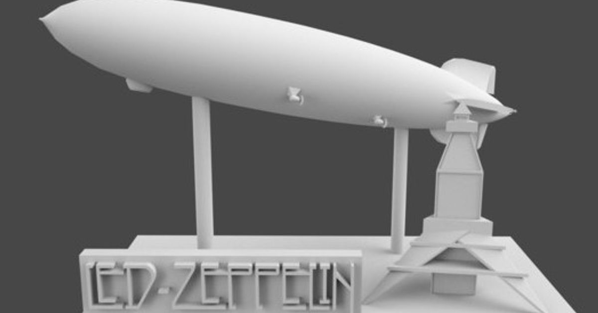 led zeppelin statue xadamek14 download free stl model printablescom 3d models art & design sculptures aircraft music socha 3D print model - Mito3D