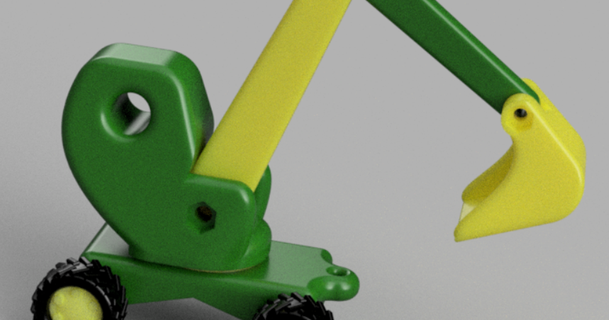 retroexcavadora olmo descargar gratis stl modelo imprimiblescom 3d modelos juguetes juegos vehiculos excavador cucharón tractor 3d print model - Mito3D