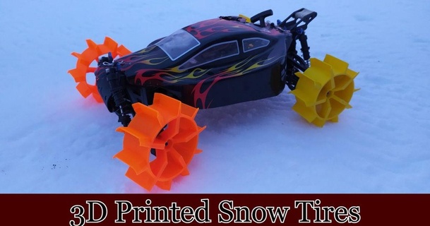 3d printed snow tires 1 10 scale rc car 12mm hex 3drcnc download free stl model printablescom models hobby & makers robotics 3d print model - Mito3D
