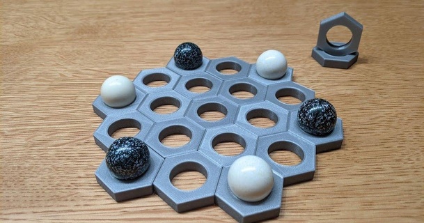 hex piece 25mm marble - abstract games matt longieliere download free stl model printablescom 3d models toys & board 3d print model - Mito3D