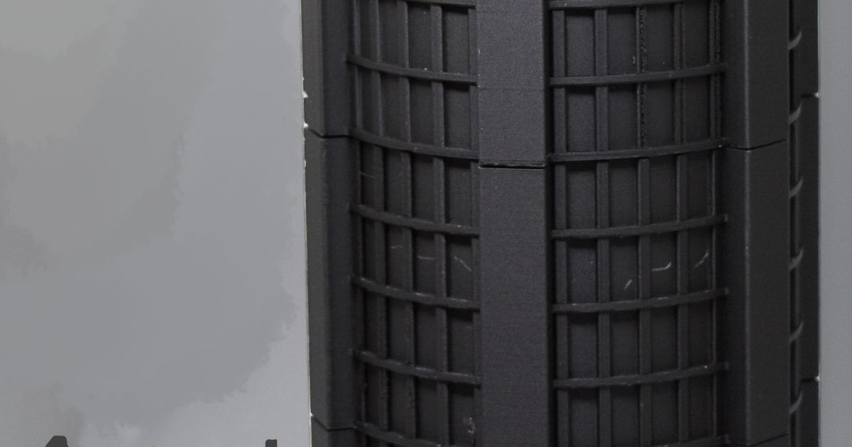 6mm scale skyscraper - viceroy tower battletech compatible jim sog download free stl model printablescom 3d models toys & games board building buildings modern 3D print model - Mito3D