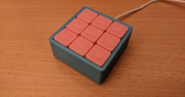 mechanical 3x3 macropad pocnic download free stl model printablescom 3d models gadgets computers 3dprintedkeypad keypad mechanicalkeyboard arduino keycap 3d print model - Mito3D