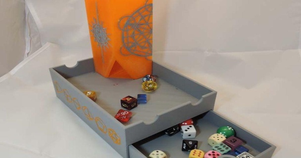 magnetic dice tower box storage ignis veneficus download free stl model printablescom 3d models toys & games board dicetower openscad 3d print model - Mito3D