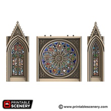 2d printable glass window inserts airplane Scenary contain files needed print stain use rosetta triforium celestial windows you need printer capable printing transparent plastic product also included ac ba g q cathedral slots provide perfect finishing touch your gothic 3d print model - Mito3D