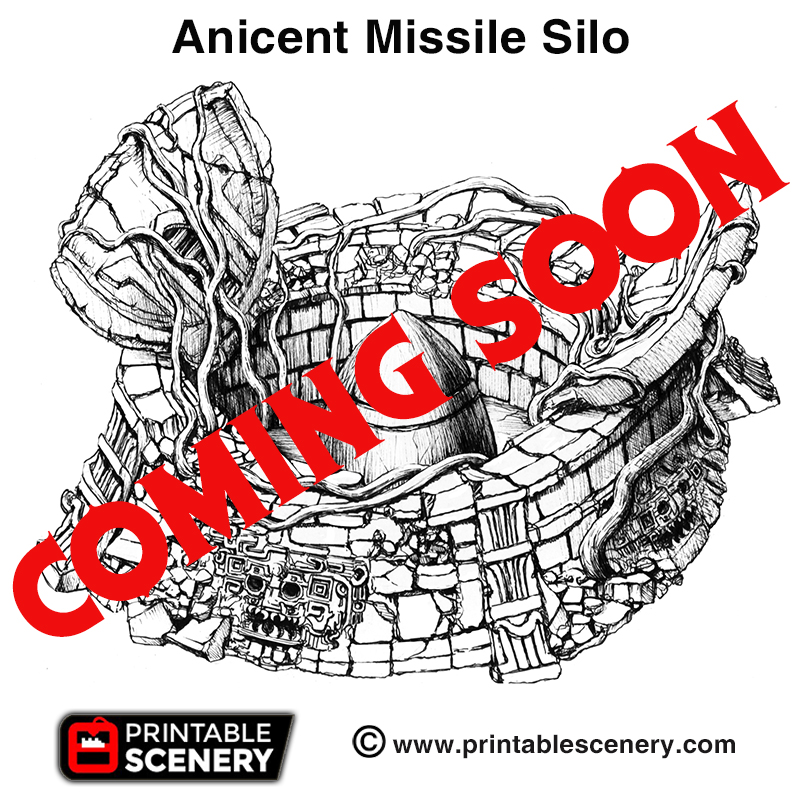 ancient missile silo - printable scenery airplane Scenary coming soon product stretch goal new eden pledge brave worlds kickstarter 3D print model - Mito3D