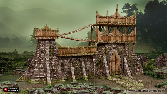bamboo fort walls stl 3d print model - Mito3D