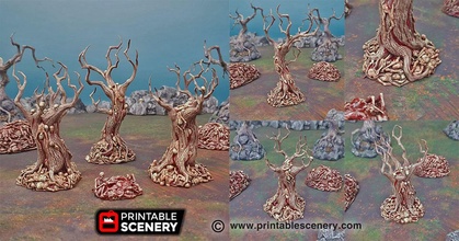 blood trees - printable scenery airplane Scenary 3d print model - Mito3D