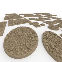 bones bases airplane Scenary pack features both square round wide variety sizes have 3d printed boneyard their top face 3d print model - Mito3D