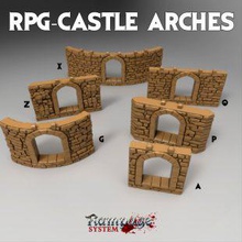castle arches airplane Scenary part rampage system can used any other openlock product 3d print model - Mito3D