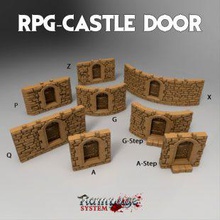 porta do castelo de avião Cena rpg - parte rampage sistema pode ser usado qualquer outro openlock produtos 3d print model - Mito3D