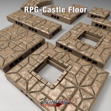 castelo de andar avião Cena chão pacote contém o conjunto completo cinqüenta e um piso azulejos completa openlock 50 tessellation produto parte rampage sistema pode ser usado qualquer outro pack 3d print model - Mito3D