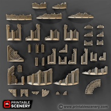 cathedral ruins airplane Scenary pack multi-piece set whose components compatible all openlock tiles provide ruined versions models found wall create freshly destroyed soldiers cautiously advance through bones cataclysm blasted ruin survivors apocalypse pick over 3d print model - Mito3D