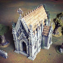 chapel airplane Scenary stand-alone scenery piece designed fantasy wargames rpg file size set 28mm but can scaled 15mm winterdale buildings glued placed together 3d print model - Mito3D