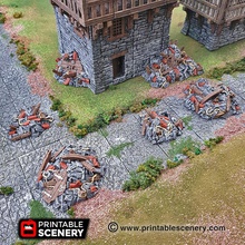 clorehaven rubble - printable scenery airplane Scenary set scatter terrain pieces including freestanding piles stacked building walls corners good providing cover objectives tabletop skirmish role-playing games 3d print model - Mito3D