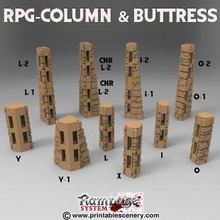 columns buttresses part rampage castle system can used any other openlock product airplane Scenary 3d print model - Mito3D