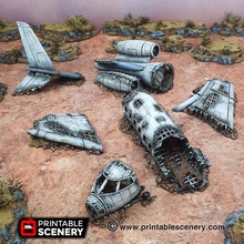 crashed aircraft - printable scenery airplane Scenary 3d mad max worlds games fallout gaslands 3d print model - Mito3D