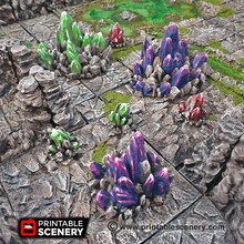 crystal clusters - printable scenery airplane Scenary set scatter terrain pieces crystals good providing cover objectives tabletop skirmish role-playing games scaled easily 3d print model - Mito3D