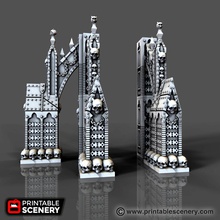 demon flying buttress airplane Scenary two model pack compatible all other openlock tiles complete outer walls your buildings these buttresses skulls chains spikes transform gothic into something far darker 3d print model - Mito3D