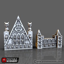demon walls airplane Scenary wall pack contains four models which compatible all other openlock tiles allows you create tainted cathedral complete jaw less skulls demonic symbols made corrupted iron finely designed pieces evoke sense dread make wonderfully themed house worship 3d print model - Mito3D