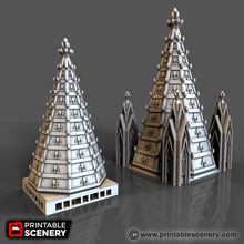 dome spires airplane Scenary pack contains two models one can used top simple tower option set e-tile along other openlock tiles cap off smaller towers rising main building cathedral alternately they free standing gothic-style independent cathedrals allowing even more gothic inspired creations 3d print model - Mito3D