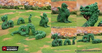 dragon hedgerows - printable scenery 3d print model - Mito3D